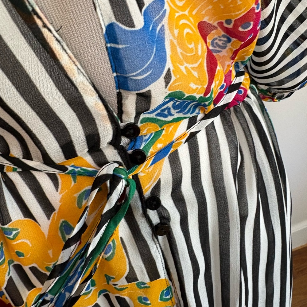 NWT Zara Striped Beach Cover-Up M - Picture 4 of 16